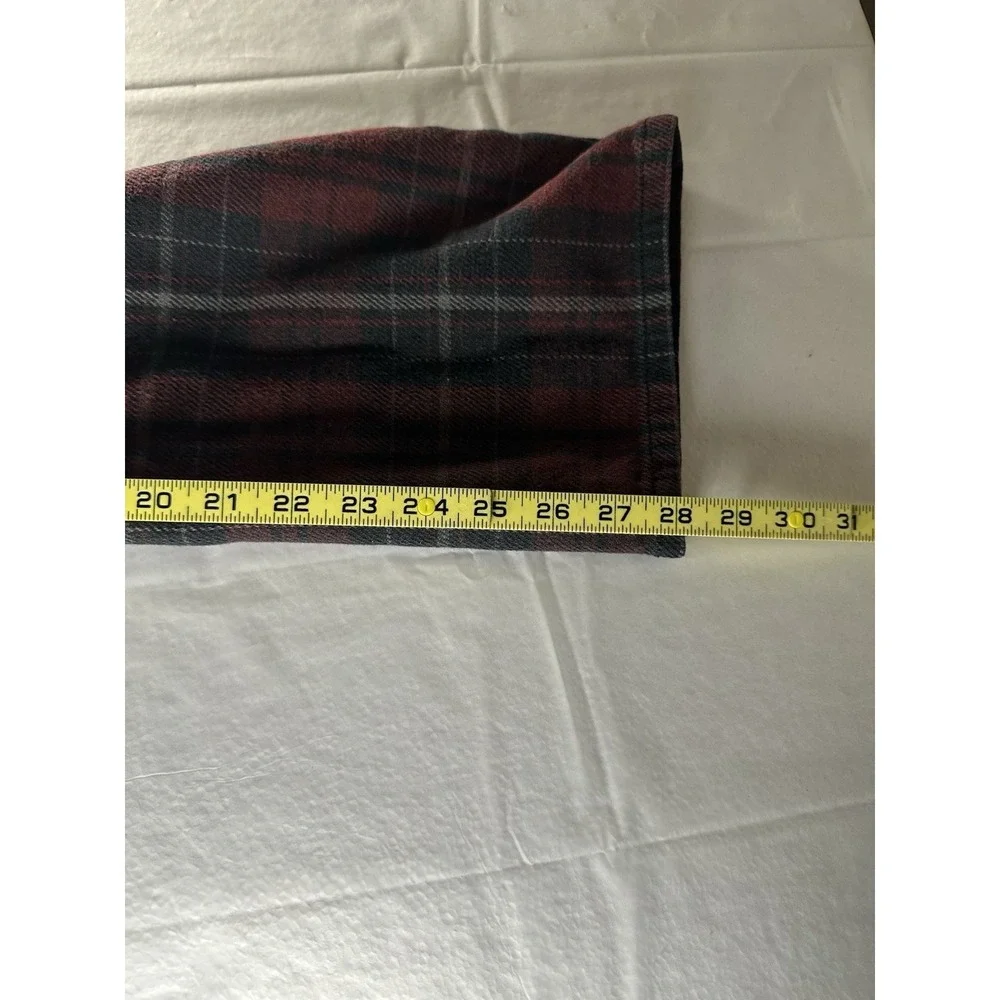 Lauren Ralph Lauren Red Plaid Flannel Pants‎ Womens 14P 34x28 Red Stretch Jeans